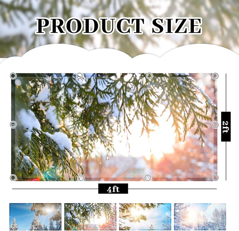 ROCEEI Pack of 4 Fluorescent Light Covers for Ceiling Lights, 4 x 2 Ft, Magnetic Light Covers for Classroom Office Home School Ceiling Decor(Pine Trees) - Image 2